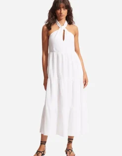 Seafolly Halter Neck Dress - White Fashion