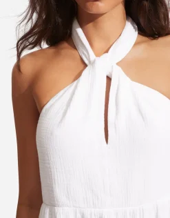 Seafolly Halter Neck Dress - White Fashion