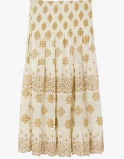 PQ Swim Haven Evie Smocked Cover Up - White/Gold Discount