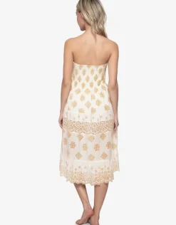 PQ Swim Haven Evie Smocked Cover Up - White/Gold Discount
