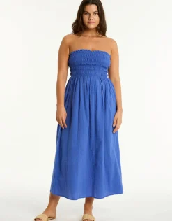 Sea Level Heatwave Bandeau Dress - Blue Best