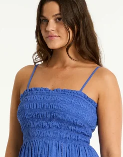 Sea Level Heatwave Bandeau Dress - Blue Best