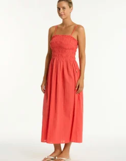 Sea Level Heatwave Bandeau Dress - Flame New