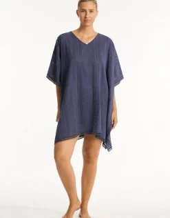 Sea Level Heatwave Kaftan - Indigo Discount