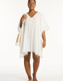 Sea Level Heatwave Kaftan - White Hot