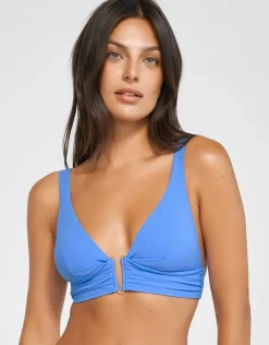 Maryan Mehlhorn Honesty Banded Bikini Top - Horizon Blue Outlet