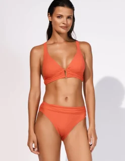 Maryan Mehlhorn Honesty Gathered Band Bikini Pant - Flame Online