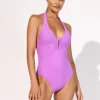 Maryan Mehlhorn Honesty Halter Swimsuit - Violet Clearance