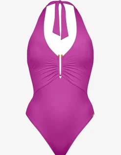 Maryan Mehlhorn Honesty Halter Swimsuit - Violet Clearance
