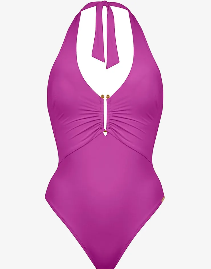 Maryan Mehlhorn Honesty Halter Swimsuit - Violet Clearance