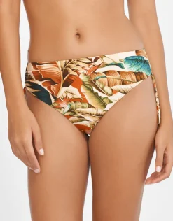 Maryan Mehlhorn Hypnotic Adjustable Bikini Pant - Sepia Leaves Discount