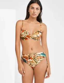 Maryan Mehlhorn Hypnotic Adjustable Bikini Pant - Sepia Leaves Discount