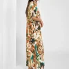 Maryan Mehlhorn Hypnotic Maxi Kaftan - Sepia Leaves Discount