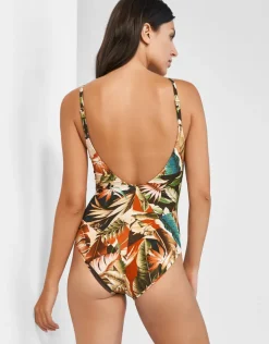 Maryan Mehlhorn Hypnotic Ruched Underwired Swimsuit - Sepia Leaves Best