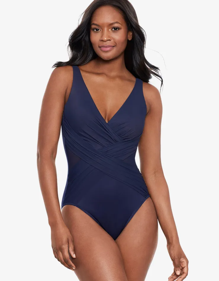 Miraclesuit Illusionist Crossover Swimsuit - Midnight Outlet