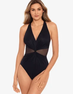 Miraclesuit Illusionist Wrapture Swimsuit - Black Clearance