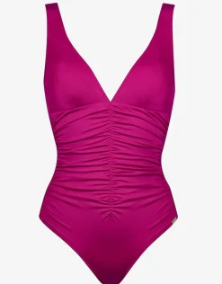 Maryan Mehlhorn Impact Ruched Front Swimsuit - Berry Glaze Sale