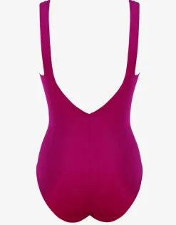 Maryan Mehlhorn Impact Ruched Front Swimsuit - Berry Glaze Sale