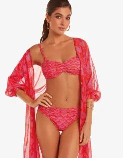 Roidal Indian Ruched Bandeau Bikini Set Fashion