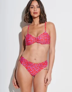 Roidal Indian Ruched Bandeau Bikini Set Fashion