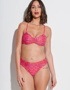 Roidal Indian Ruched Bandeau Bikini Set Fashion