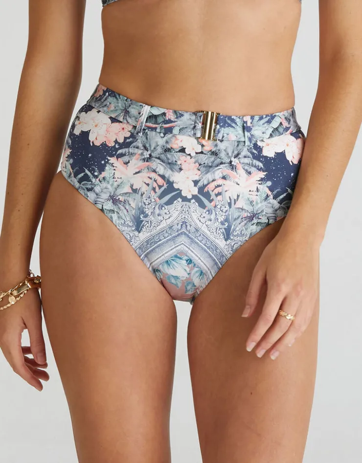Aqua Blu Indianic Marilyn High Waist Bikini Pant - Floral Sale