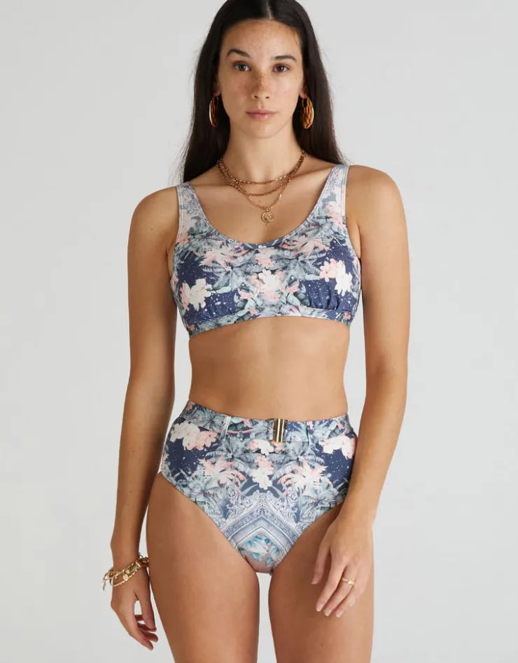 Aqua Blu Indianic Marilyn High Waist Bikini Pant - Floral Sale