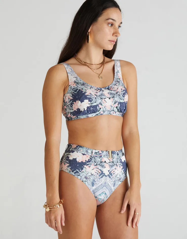 Aqua Blu Indianic Marilyn High Waist Bikini Pant - Floral Sale