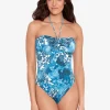 Lauren Ralph Lauren Indigo Patchwork Halter Bandeau Swimsuit Sale