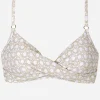 Tessy Indira Twist Front Bikini Top - White and Gold Outlet