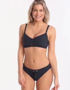 Seafolly Inka Rib Banded Hipster Bikini Bottom - Indigo Hot