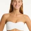 Sea Level Interlace Bandeau Bikini Top - White Discount