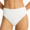 Sea Level Interlace Retro High Waist Bikini Pant - White Sale