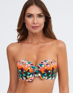 Nuria Ferrer Ipanema Bandeau Bikini Top - Pink Multi Sale