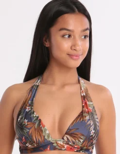 Banana Moon Iquitos Maho Halter Bikini Top - Blue New