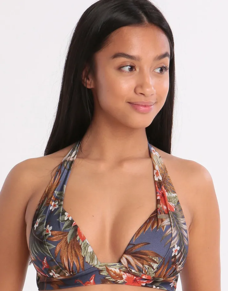 Banana Moon Iquitos Maho Halter Bikini Top - Blue New