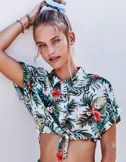 Banana Moon Iquitosvoil Kaimi Cropped Shirt - Sky Best