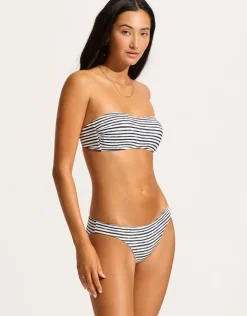 Seafolly Isla Palm Reversible Hipster Bikini Pant - White New