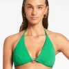 Jets Isla Rib Halter Bikini Top - Green Best