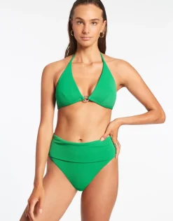 Jets Isla Rib Halter Bikini Top - Green Best