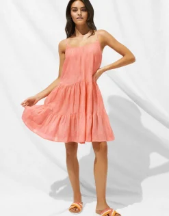 Watercult Island Nostalgia Mini Dress - Ocean Coral Hot