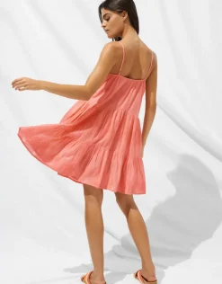 Watercult Island Nostalgia Mini Dress - Ocean Coral Hot
