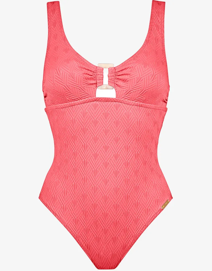 Watercult Island Nostalgia Ring Front Swimsuit - Ocean Coral Online