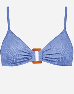 Watercult Island Nostalgia Ring Front Bralette Bikini Top - Cornflower Outlet