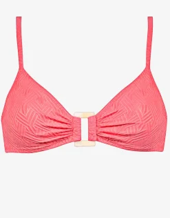 Watercult Island Nostalgia Ring Front Bralette Bikini Top - Ocean Coral New