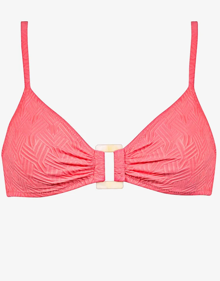 Watercult Island Nostalgia Ring Front Bralette Bikini Top - Ocean Coral New