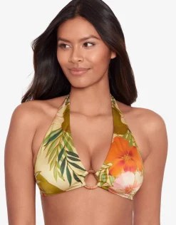 Lauren Ralph Lauren Island Tropical Rattan Ring Halter Bikini Top - Print Sale