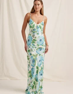 Peony Isles Slip Maxi Dress - Watercolour Fashion