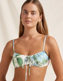 Peony Isles Solstice Crop Bikini Top - Watercolour Sale