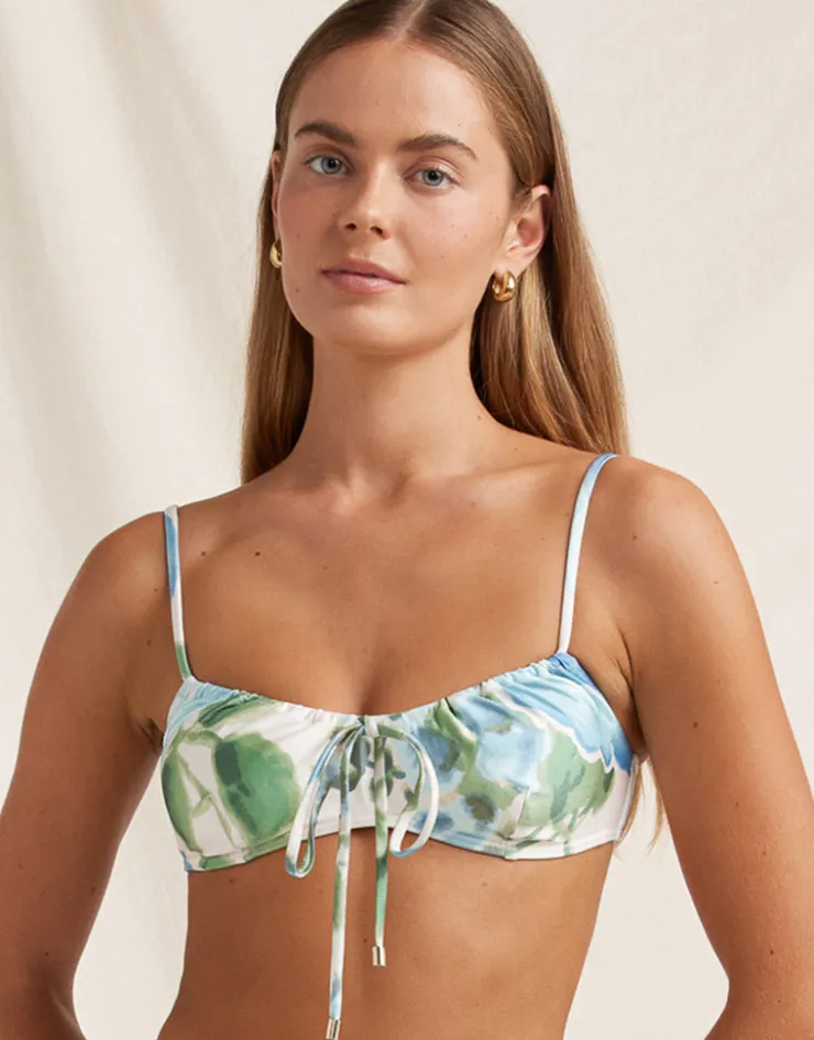 Peony Isles Solstice Crop Bikini Top - Watercolour Sale